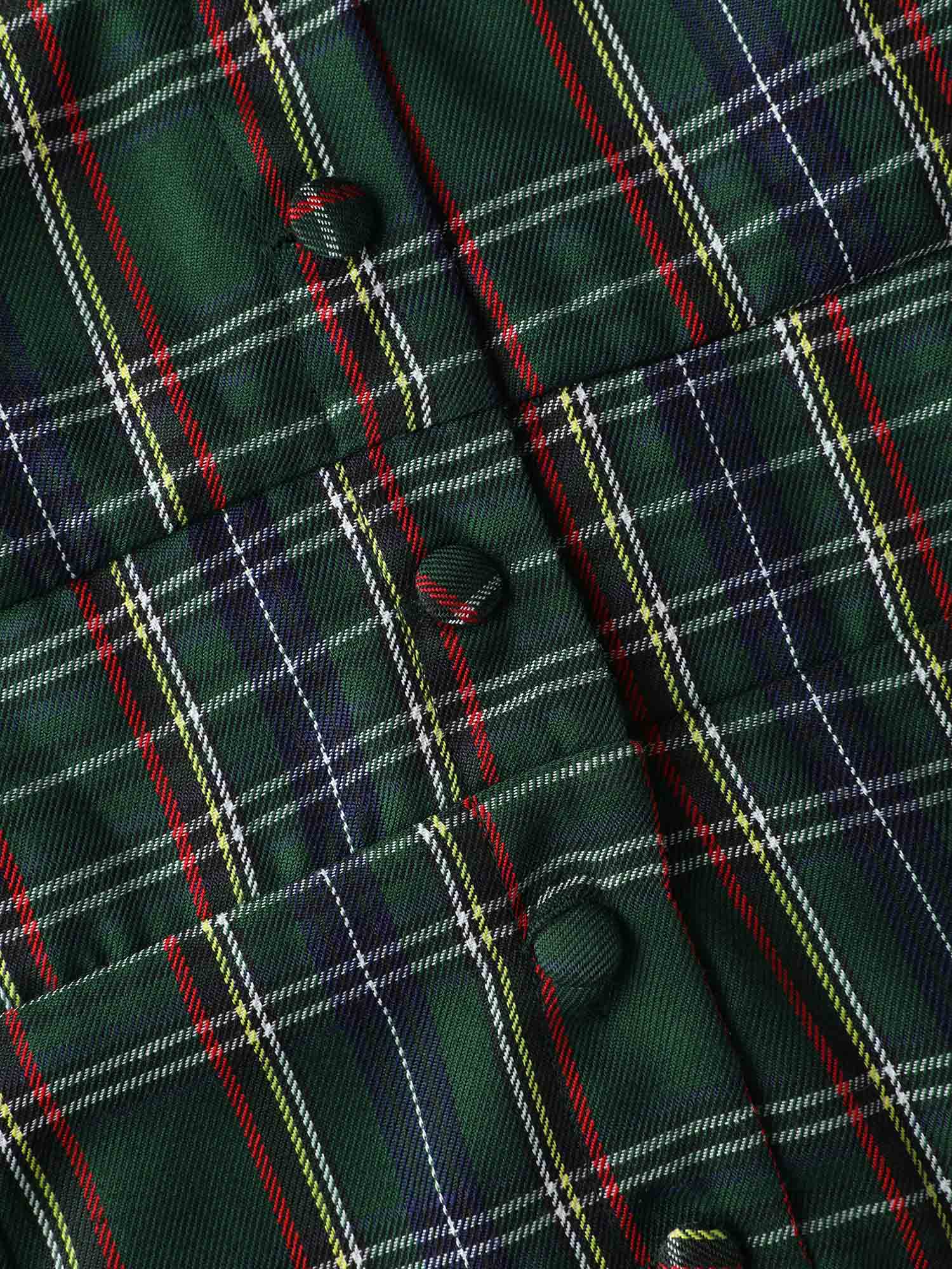 Plaid Print V-Neck Straight-Leg Jumpsuit - Image 5