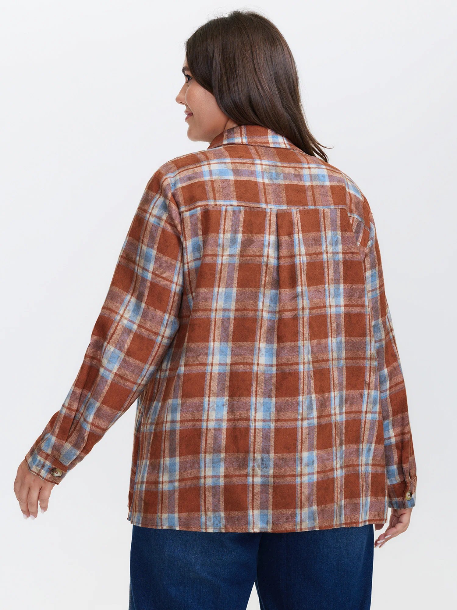Plaid Print Vintage Button-Down Shirt - Image 5