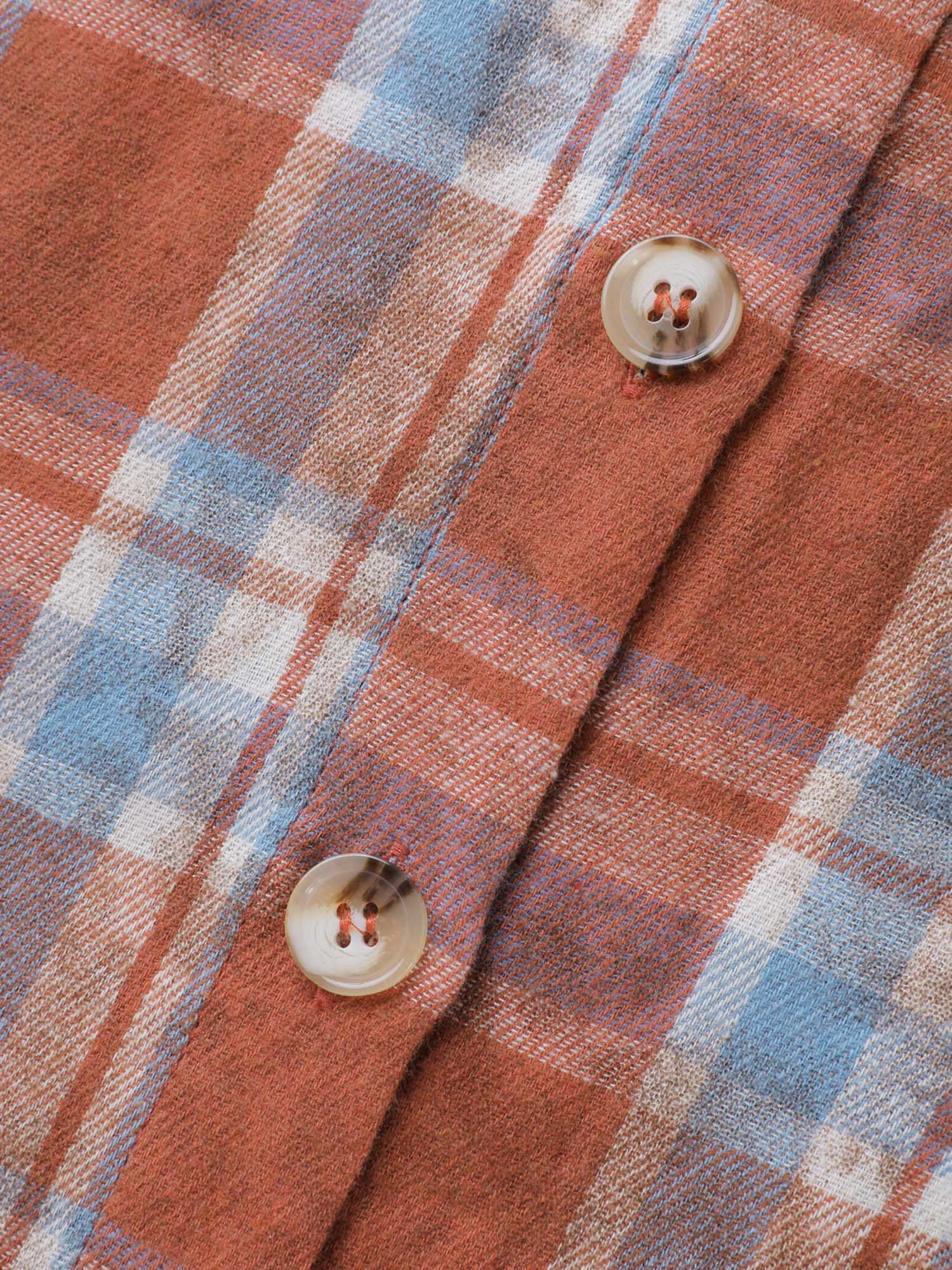 Plaid Print Vintage Button-Down Shirt - Image 6
