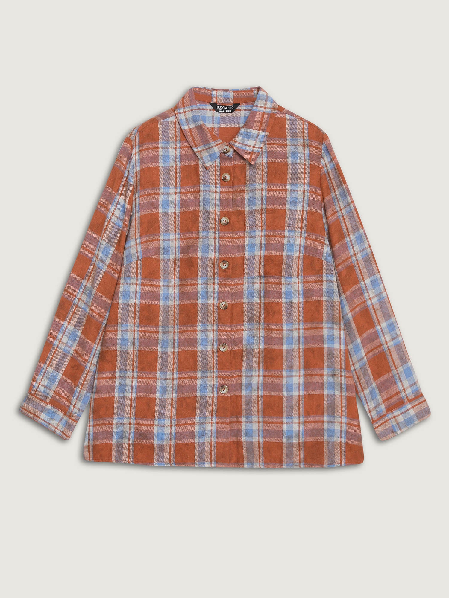 Plaid Print Vintage Button-Down Shirt - Image 9