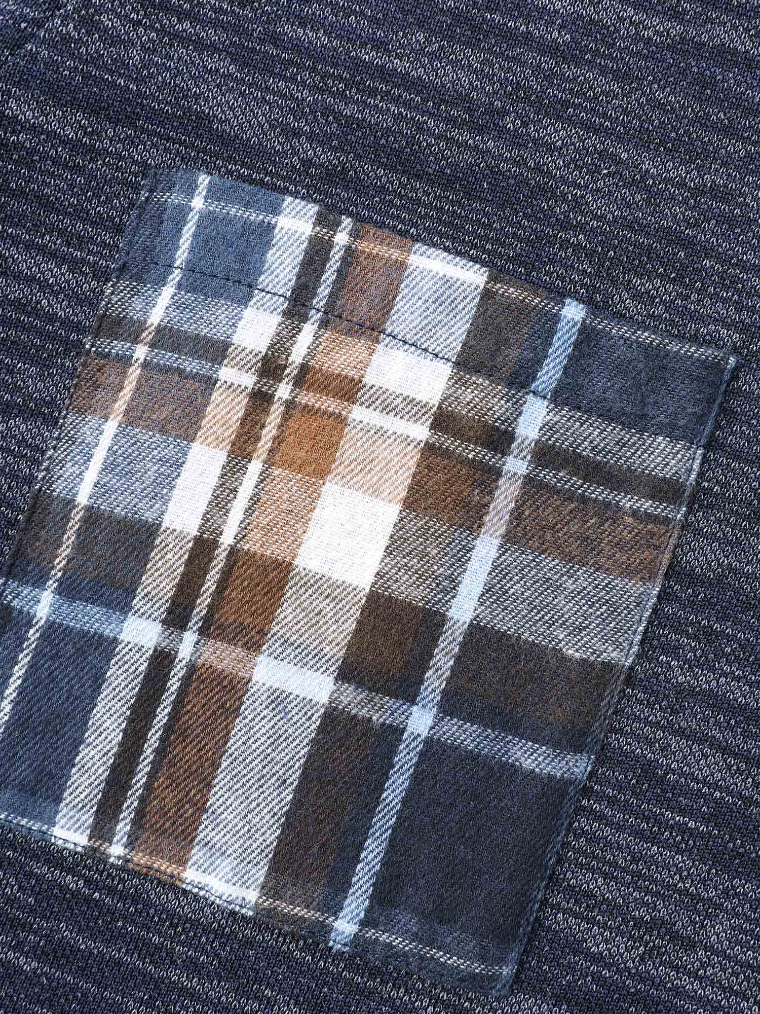 Plaid Sleeve Button Up Patchwork Sweatshirt - Image 7