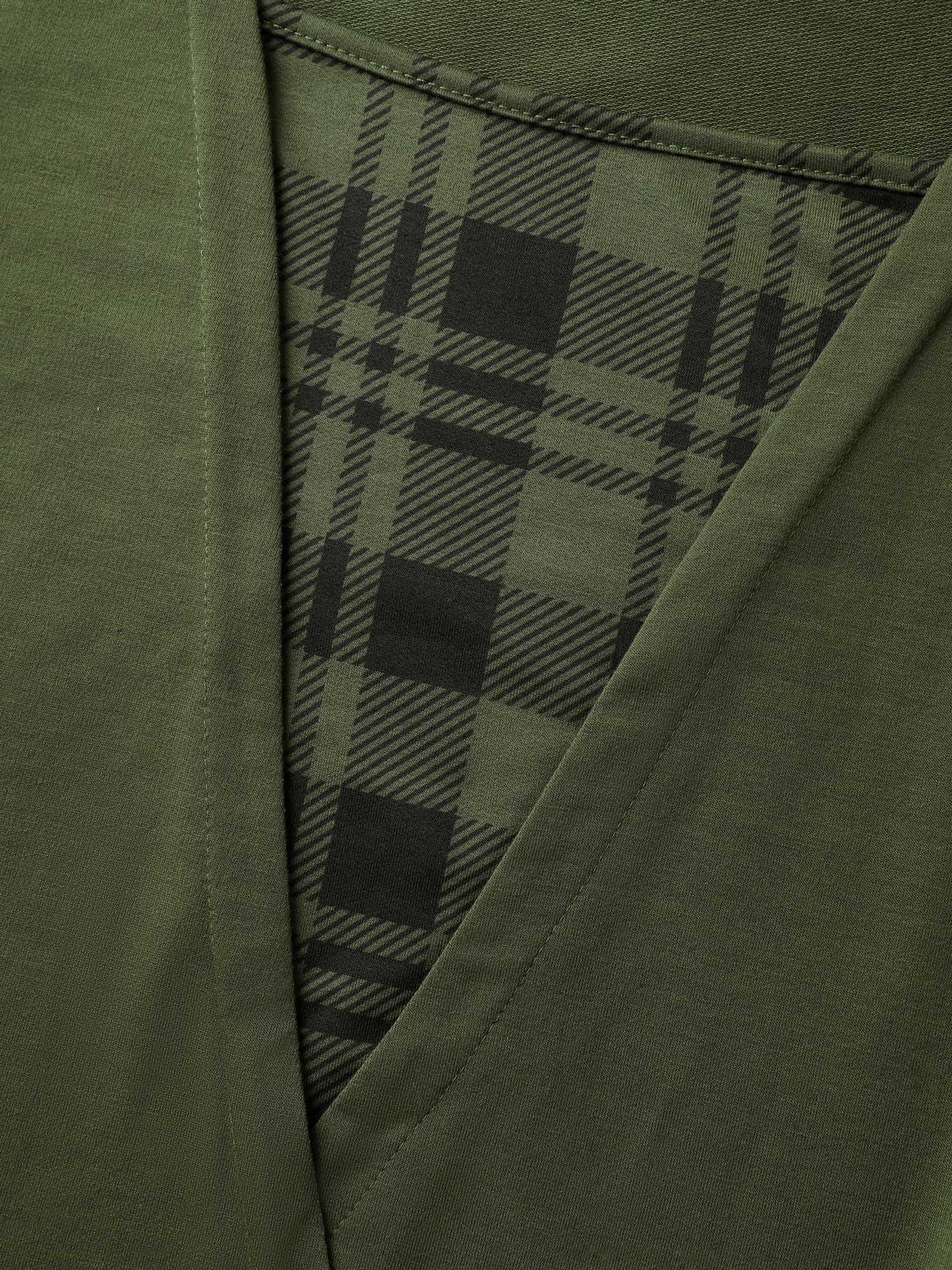 Plaid Spliced Wrap Contrast Sweatshirt - Image 13