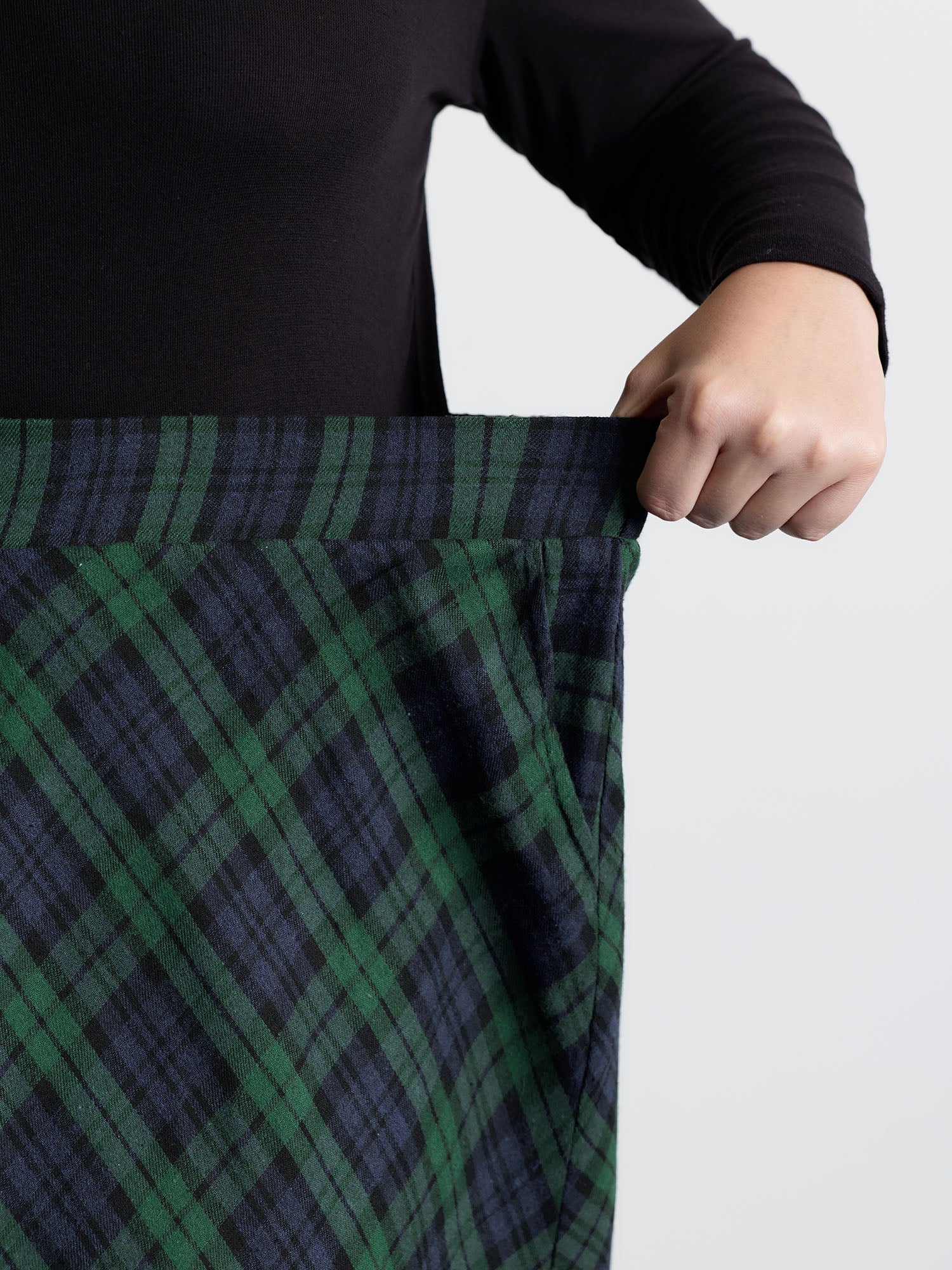 Plaid Stretchy Flowy Maxi Skirt - Image 4