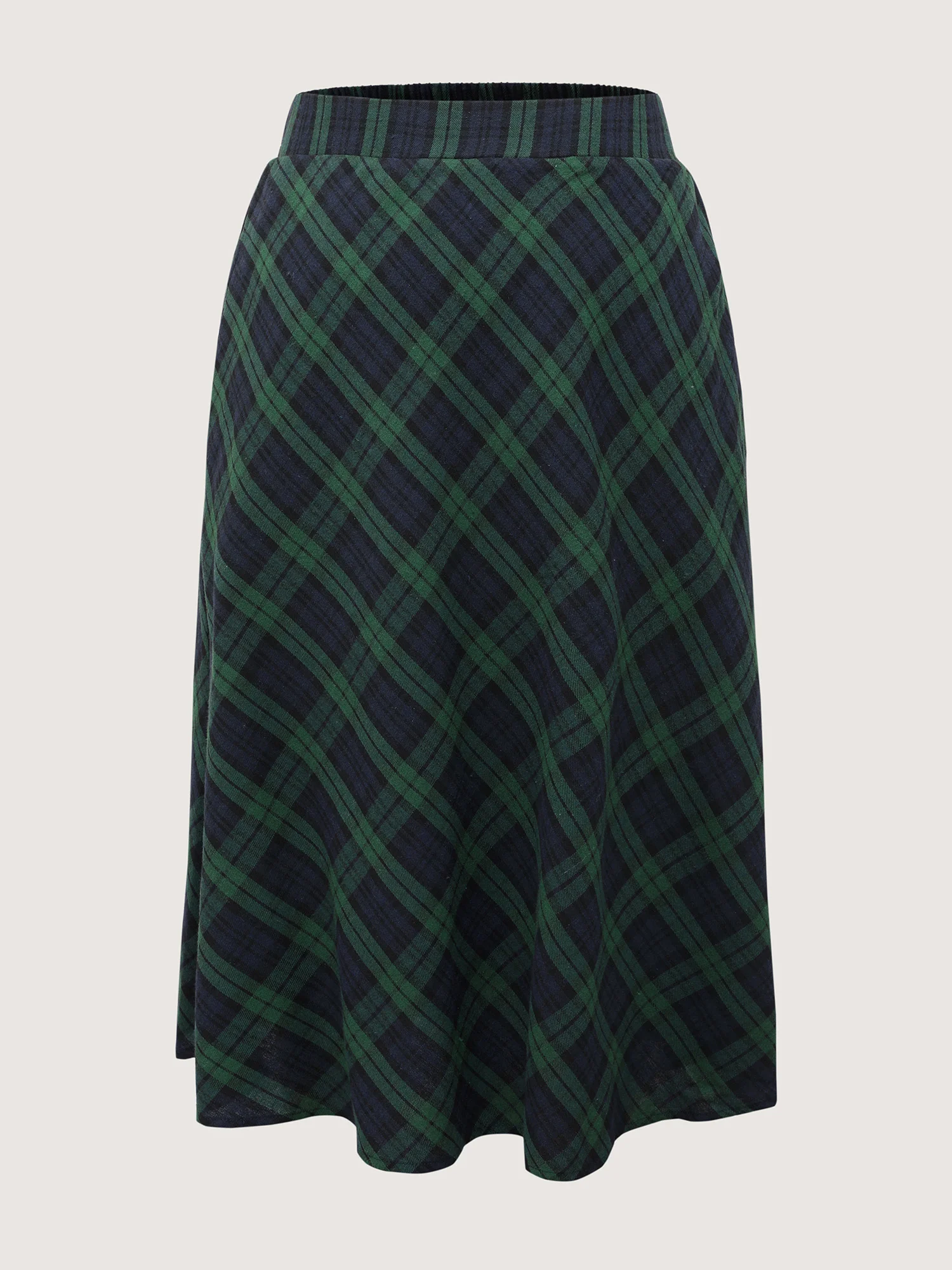 Plaid Stretchy Flowy Maxi Skirt - Image 7