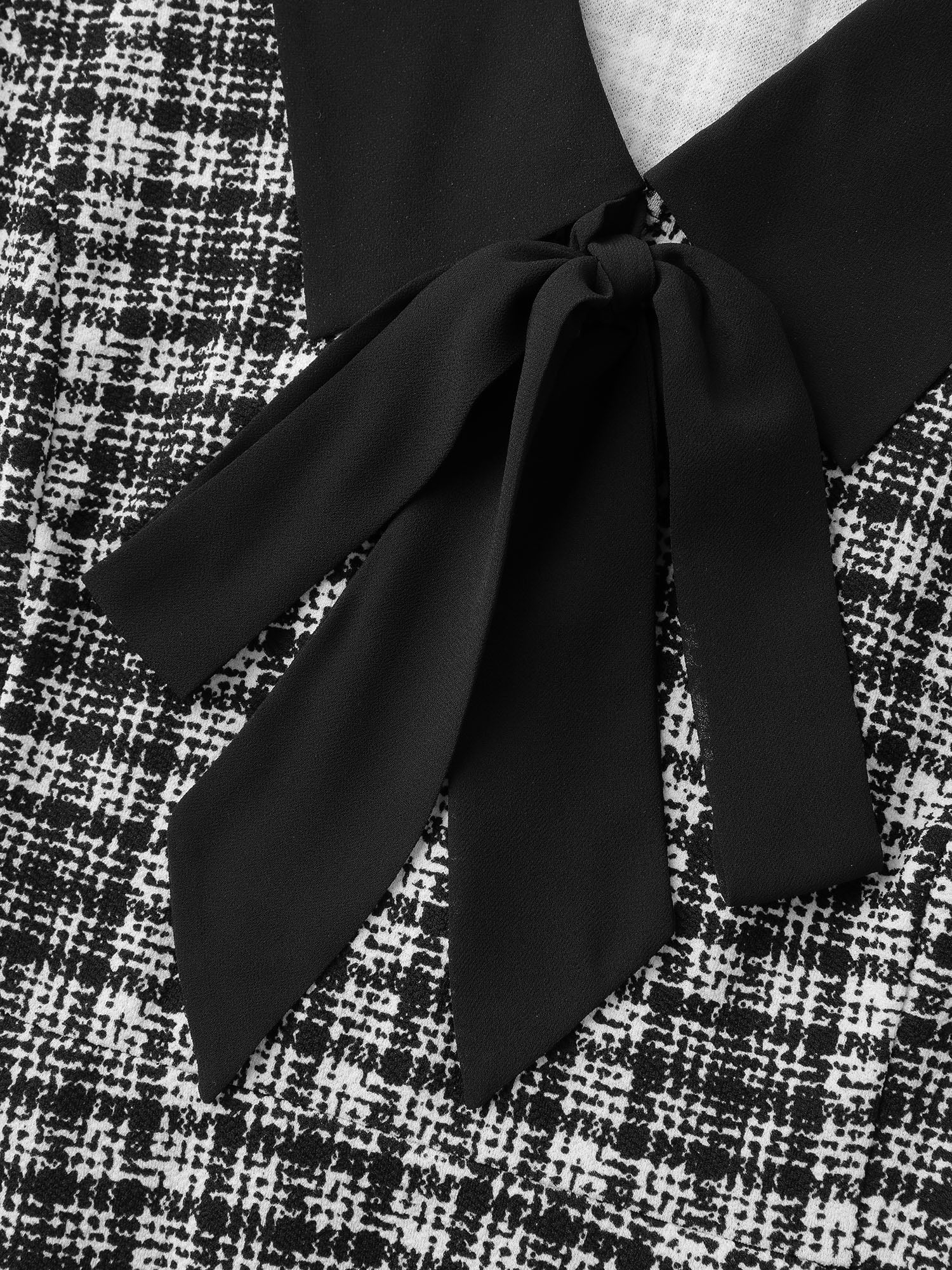 Plaid Stretchy Print Bow-Tie Mini Dress - Image 5