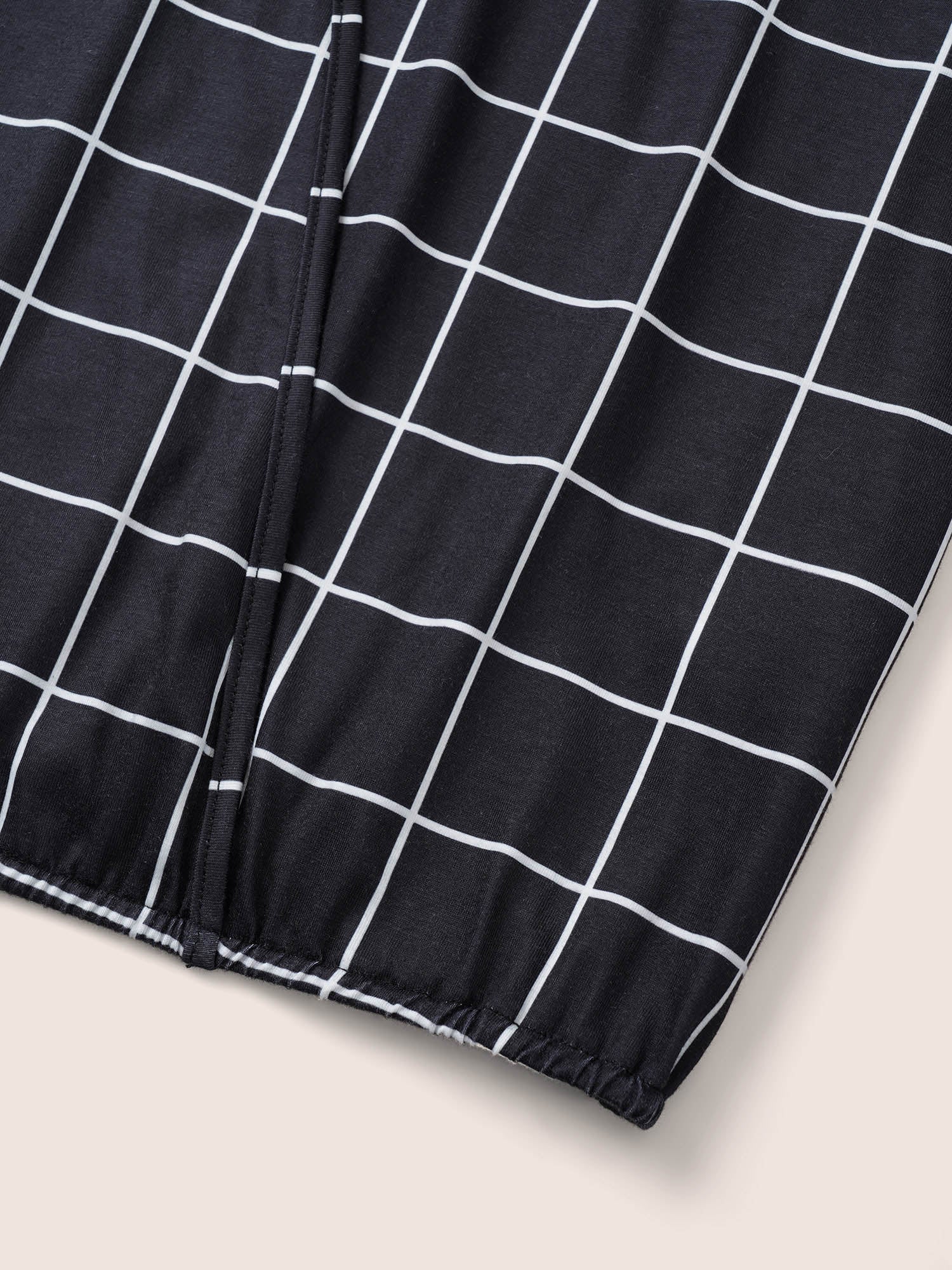 Plaid Surplice Neck Batwing Sleeve T-shirt - Image 6