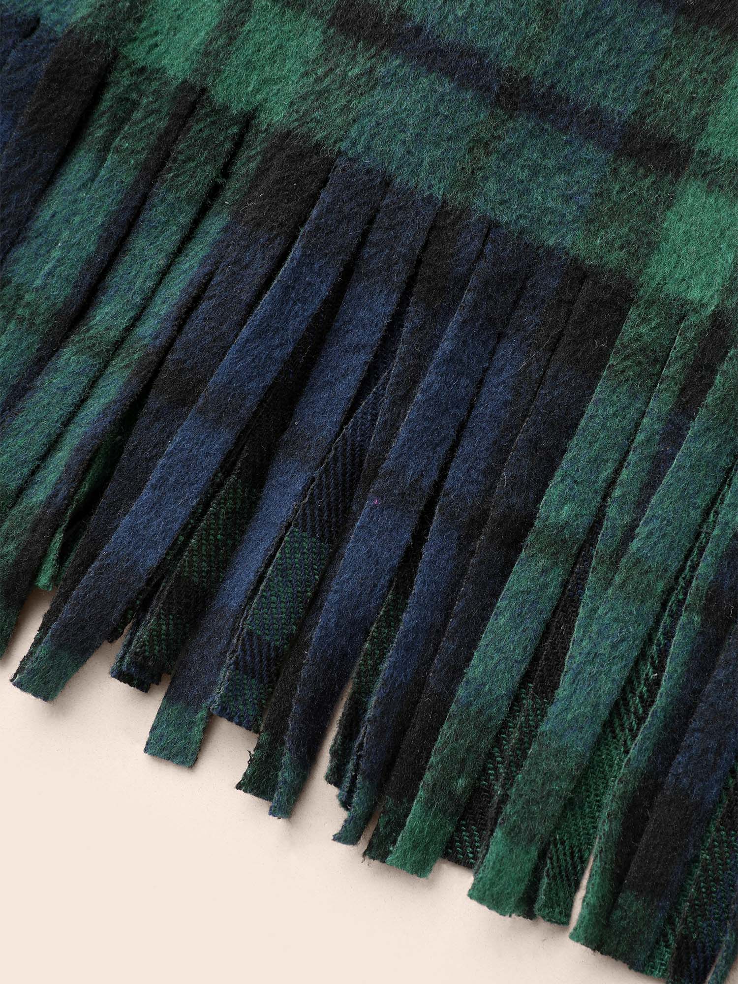 Plaid Tassel Trim Pocket Belted Jacket - Image 7
