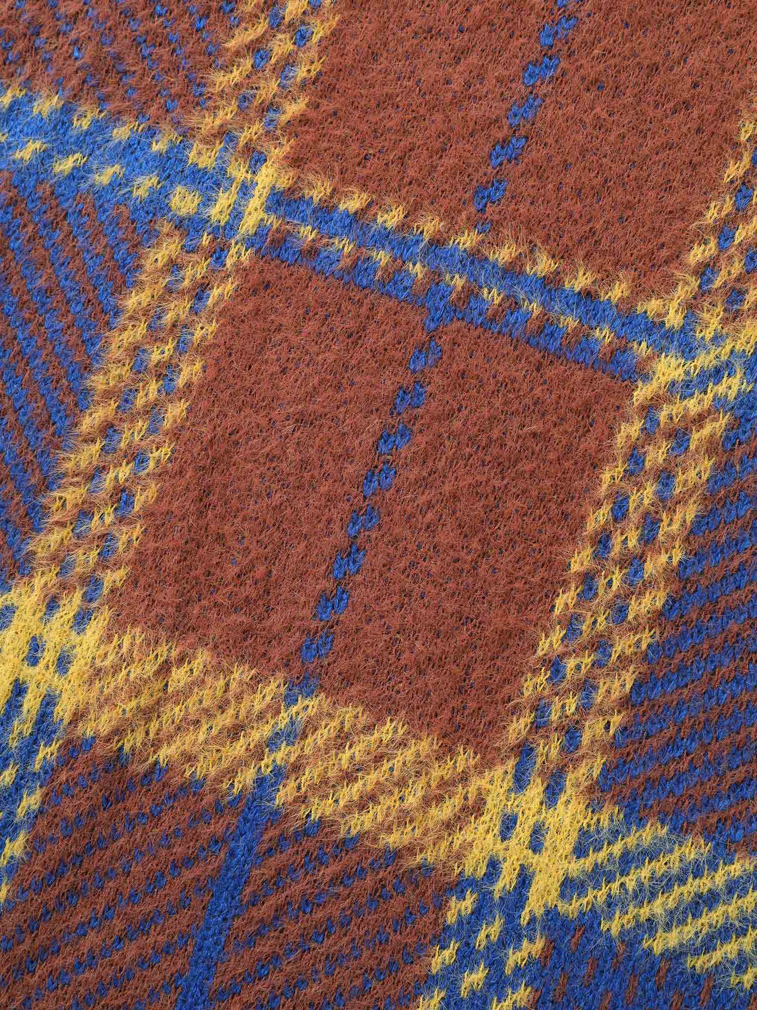 Plaid Texture Crew Neck Pullover - Image 5