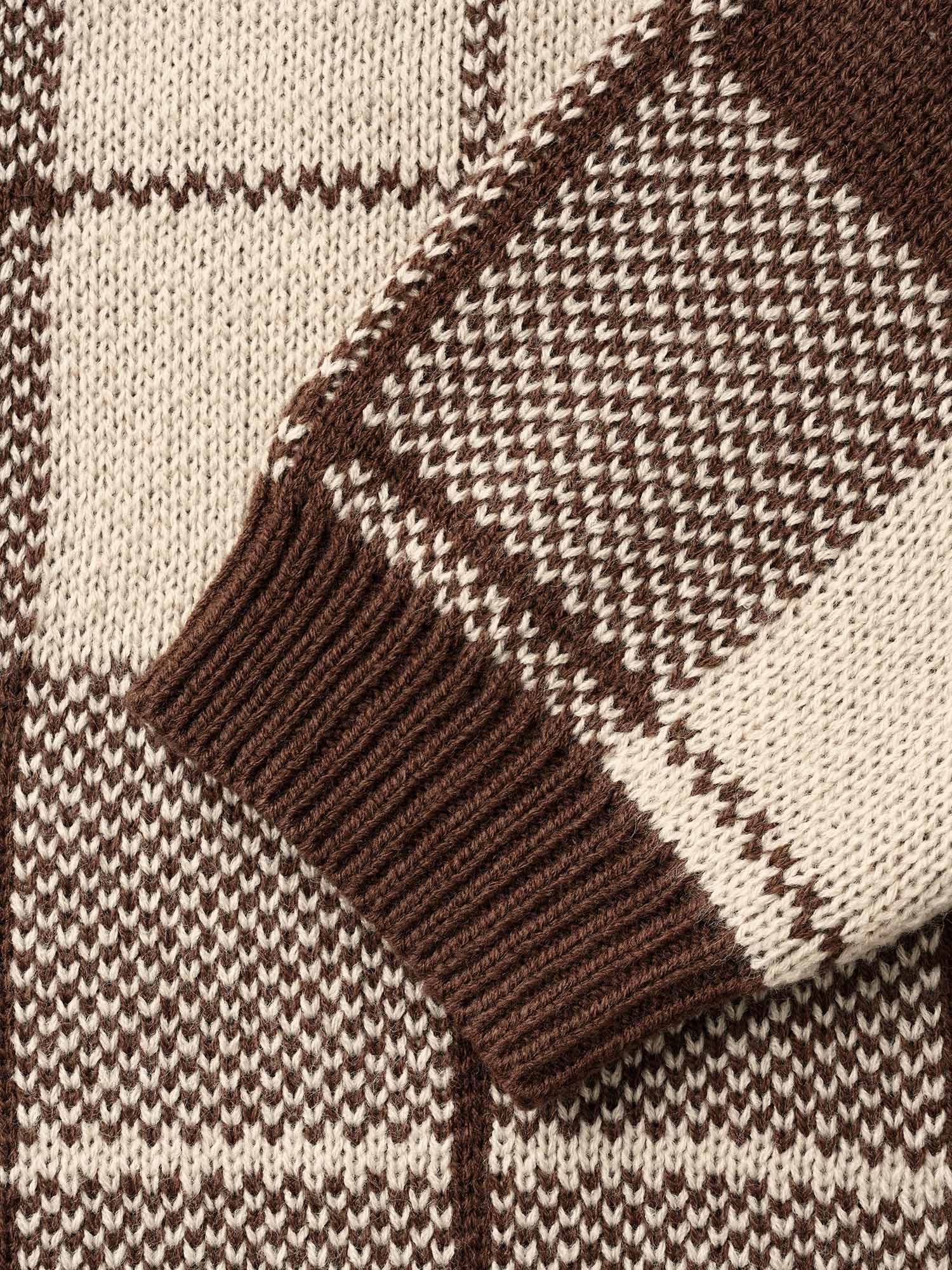 Plaid Turtleneck Drop Shoulder Pullover - Image 5