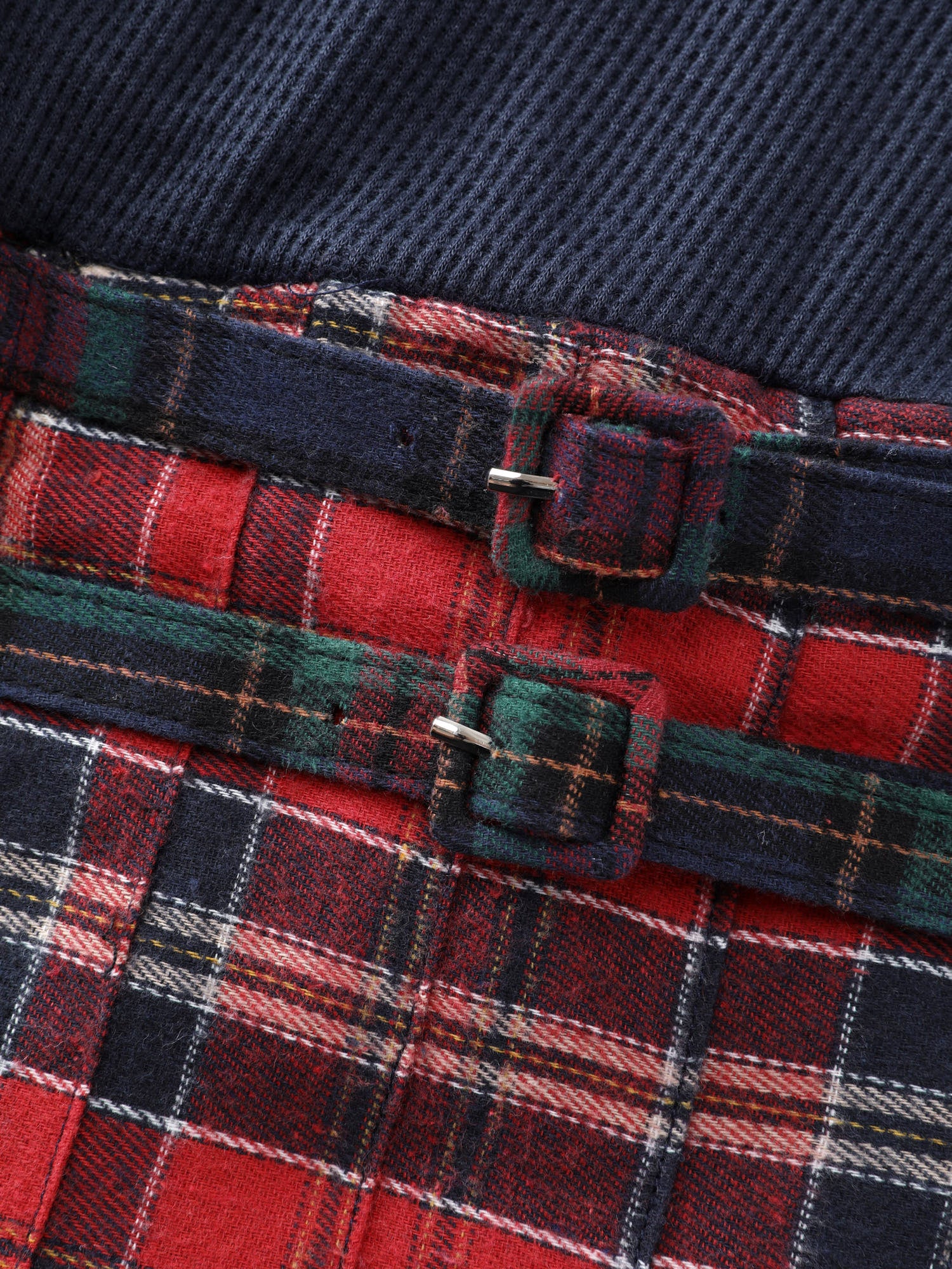 Plaid Waffle Color Contrast Midi Dress - Image 6
