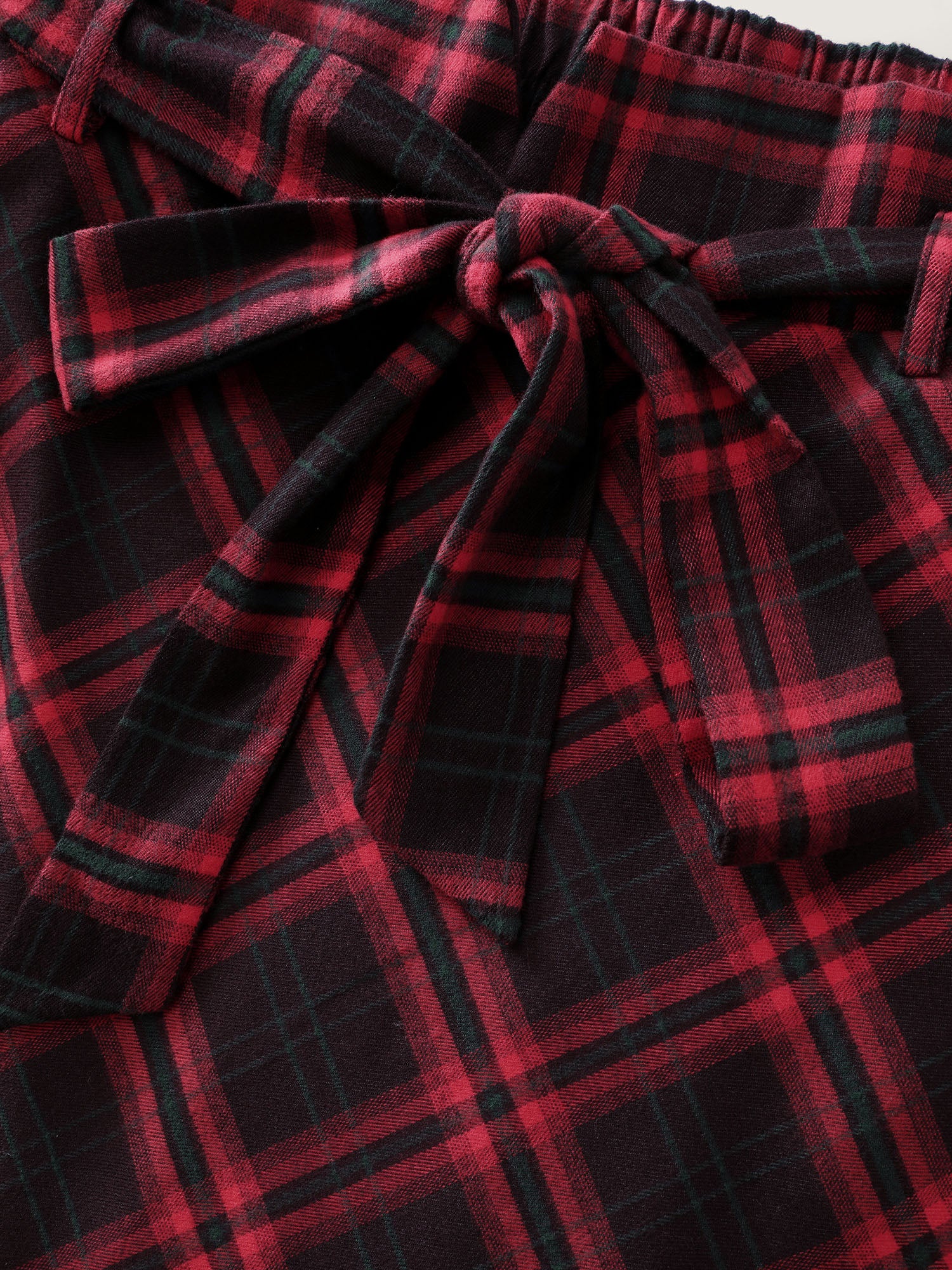 Plaid Waist-Tie Flowy Midi Skirt - Image 6