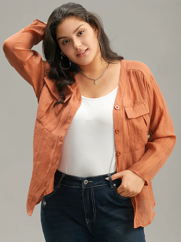 Halloween Plain Belted Pocket Button Up Gathered Coat - Image 2
