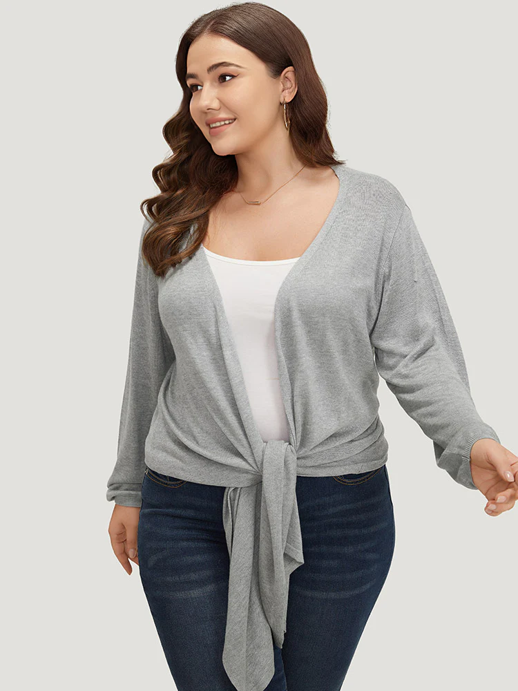 Supersoft Essentials Plain Bowknot Front Supersoft Cardigan - Image 4