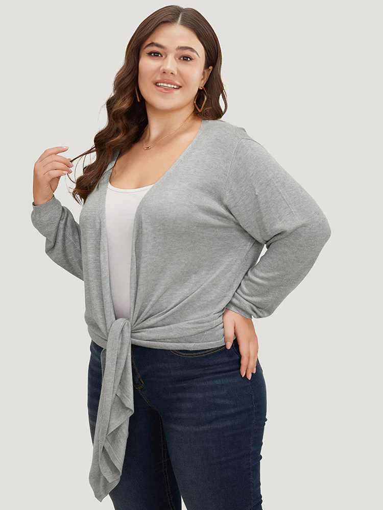 Supersoft Essentials Plain Bowknot Front Supersoft Cardigan - Image 5