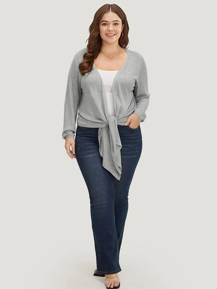 Supersoft Essentials Plain Bowknot Front Supersoft Cardigan - Image 7