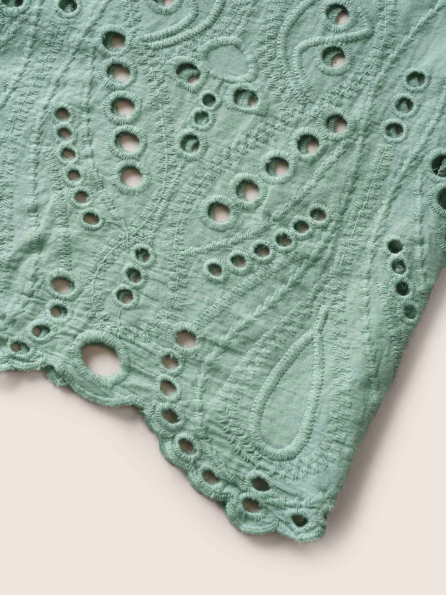 Plain Broderie Anglaise Drawstring Kimono - Image 7