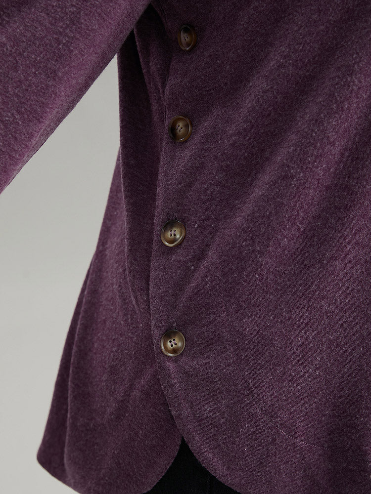 Plain Button Detail Curved Hem T-shirt - Image 7