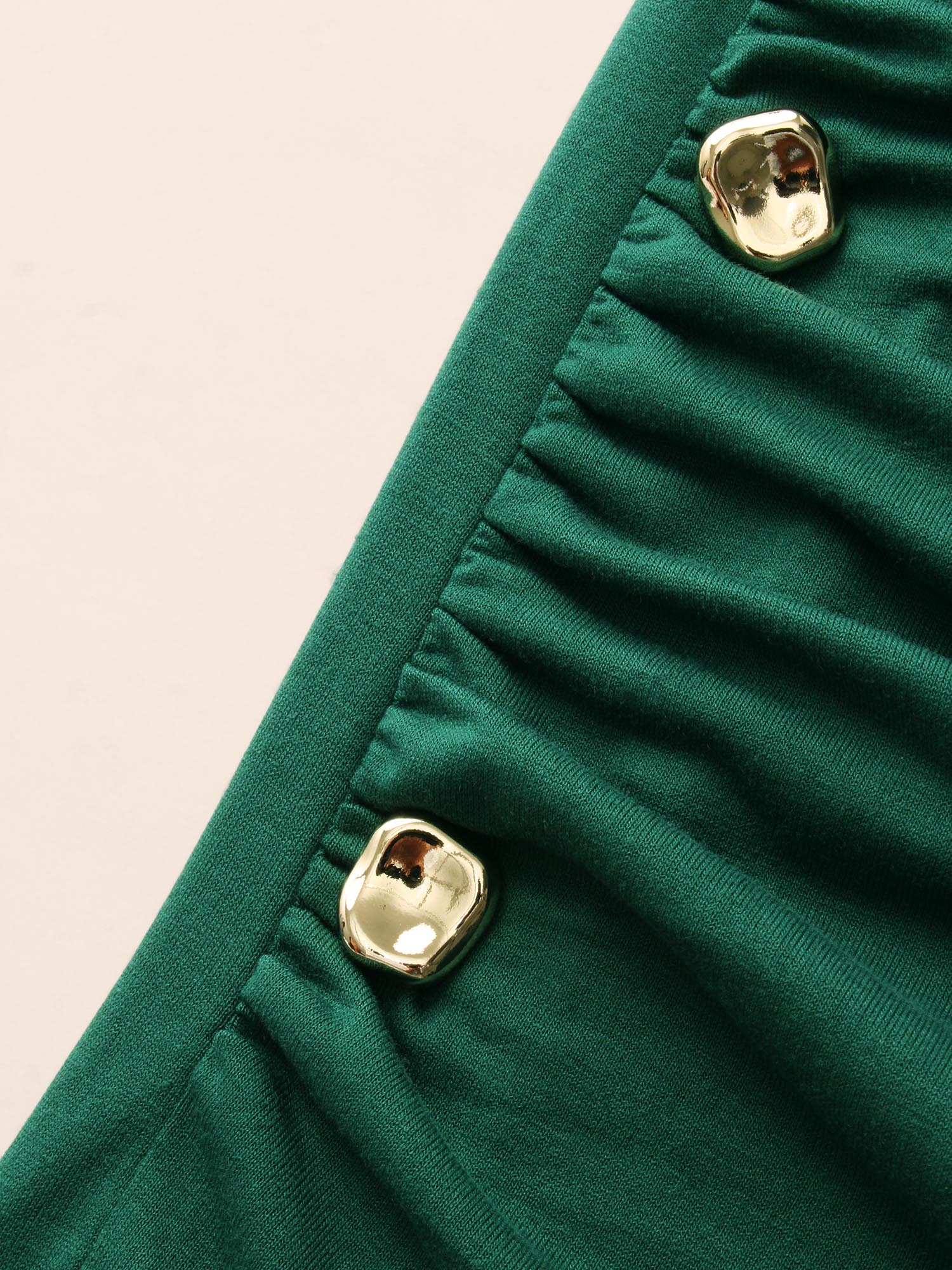 Plain Button Detail Split Hem Dress - Image 5