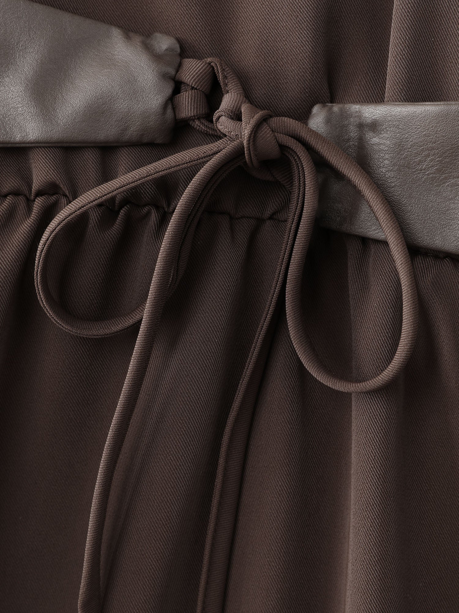 Plain Cinched-Waist Pockets Midi Dress - Image 5