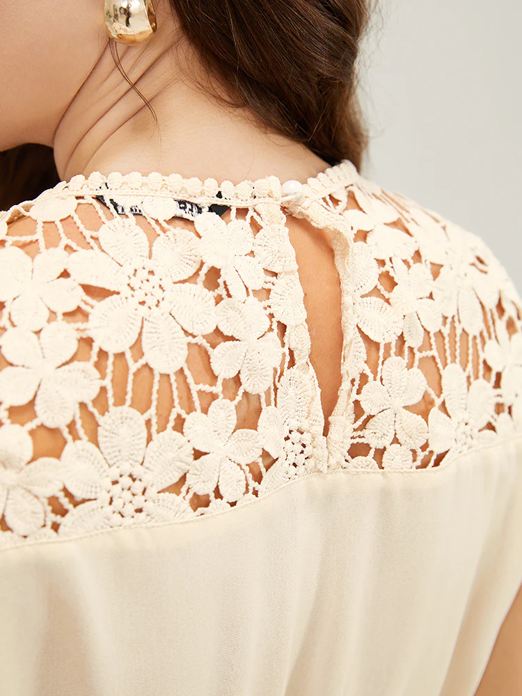 Plain Contrast Lace Keyhole Belted Pocket Pompom Trim Tank Dress - Image 8