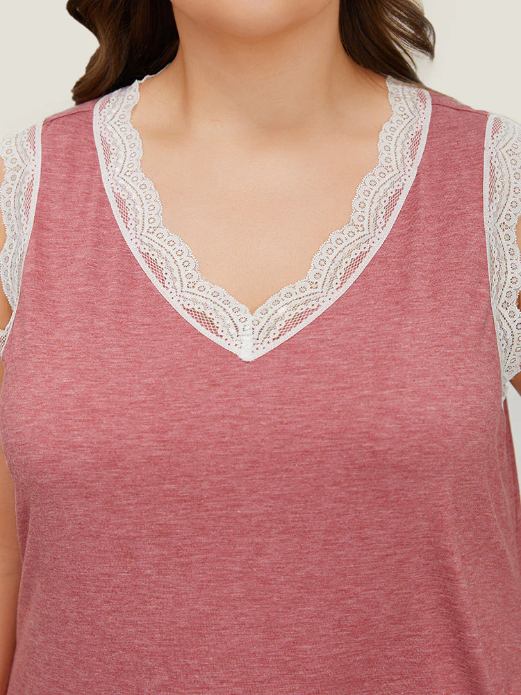Crochet Lace Pocket Heather Sleeveless Nightgown - Image 5