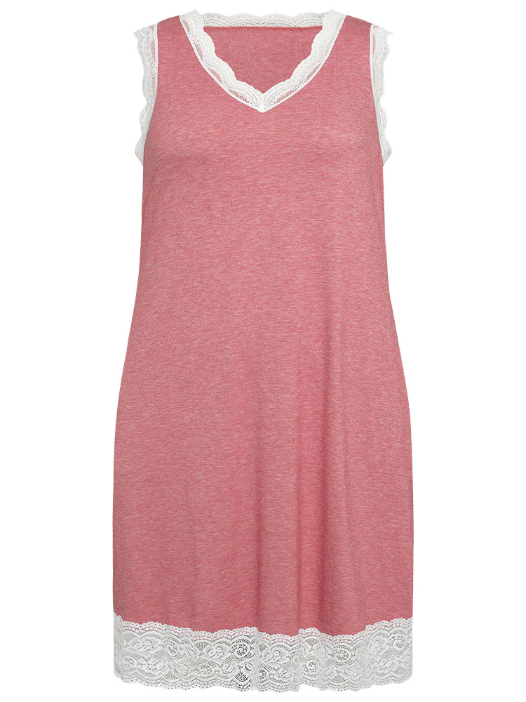 Crochet Lace Pocket Heather Sleeveless Nightgown - Image 8