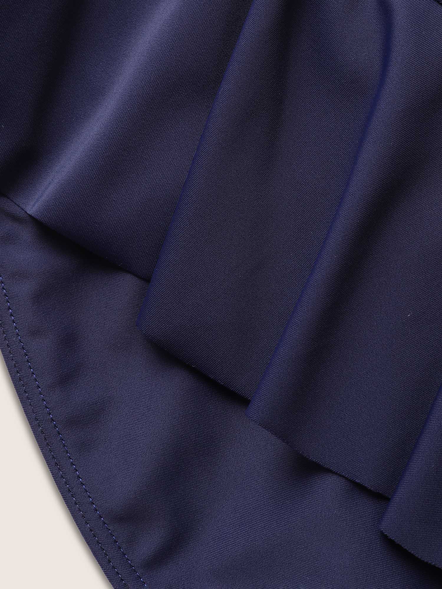 Plain Crossover Flutter Trim One Piece Swimsuit - Image 5