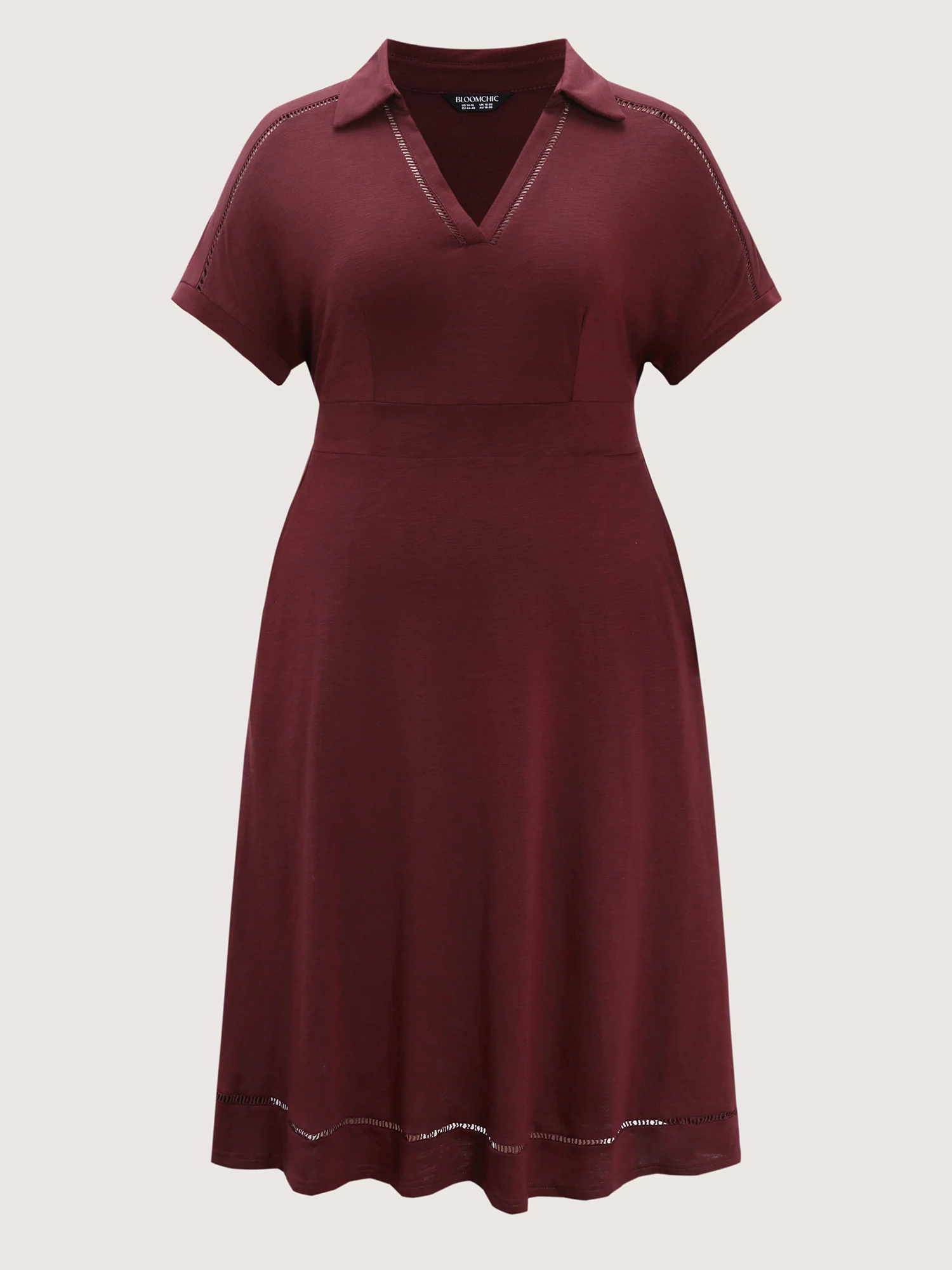 Plain Cut Out Cinched-Flared Midi Dress - Image 7
