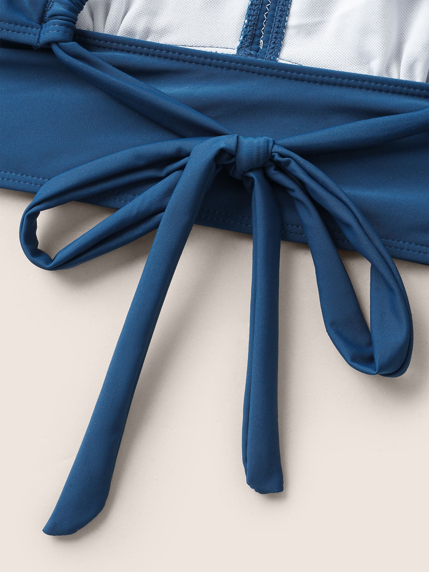 Plain Cut Out Crisscross Tie Knot Swim Top - Image 6