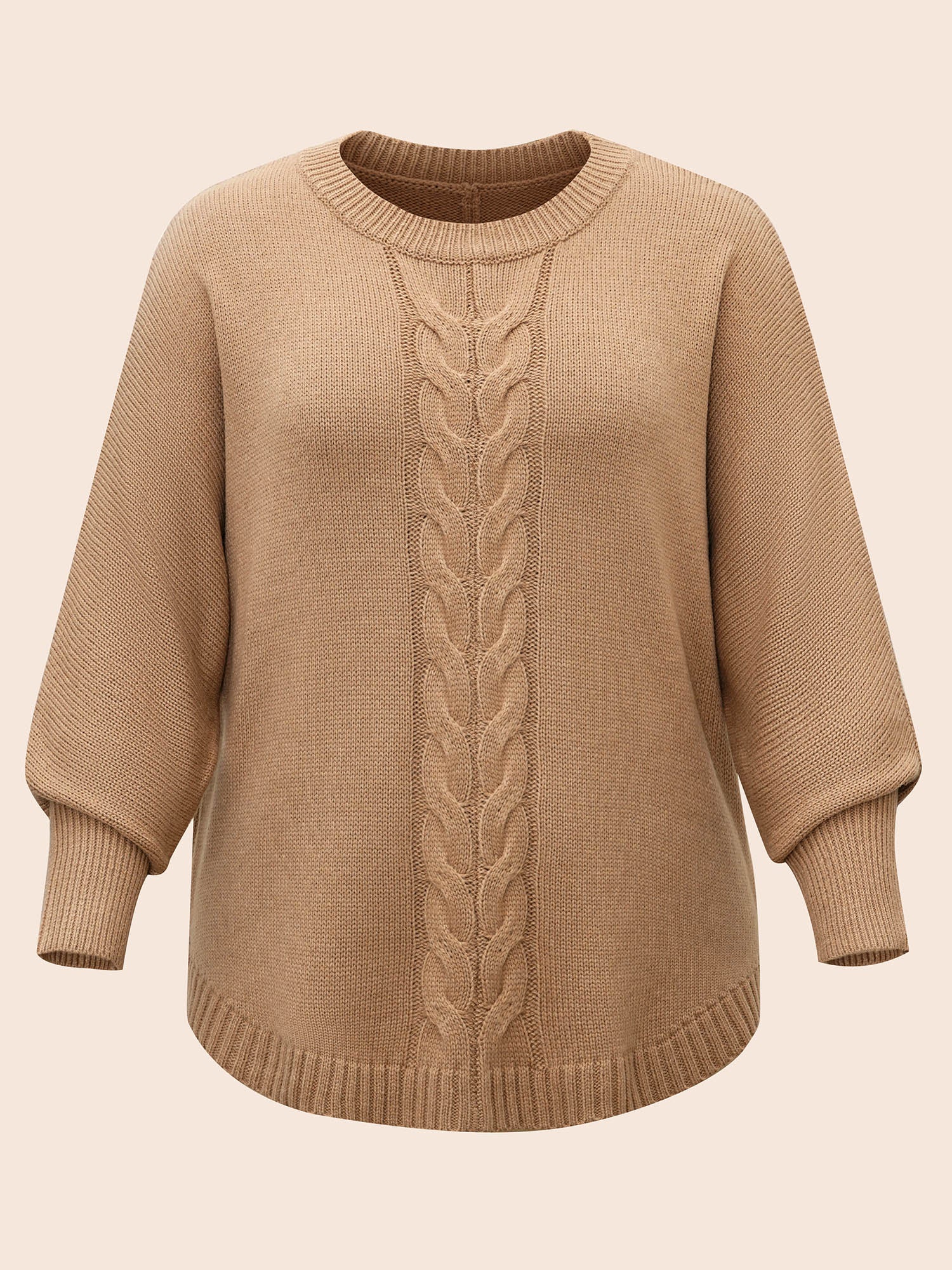 Plain Dolman Sleeve Arc Hem Pullover - Image 7