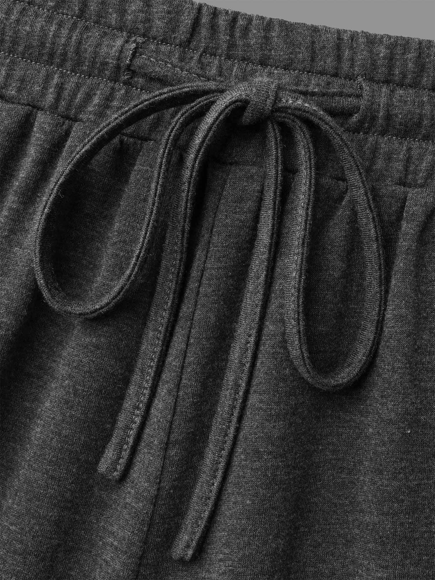 Plain Drawstring Elastic Waist Bootcut Pants - Image 7