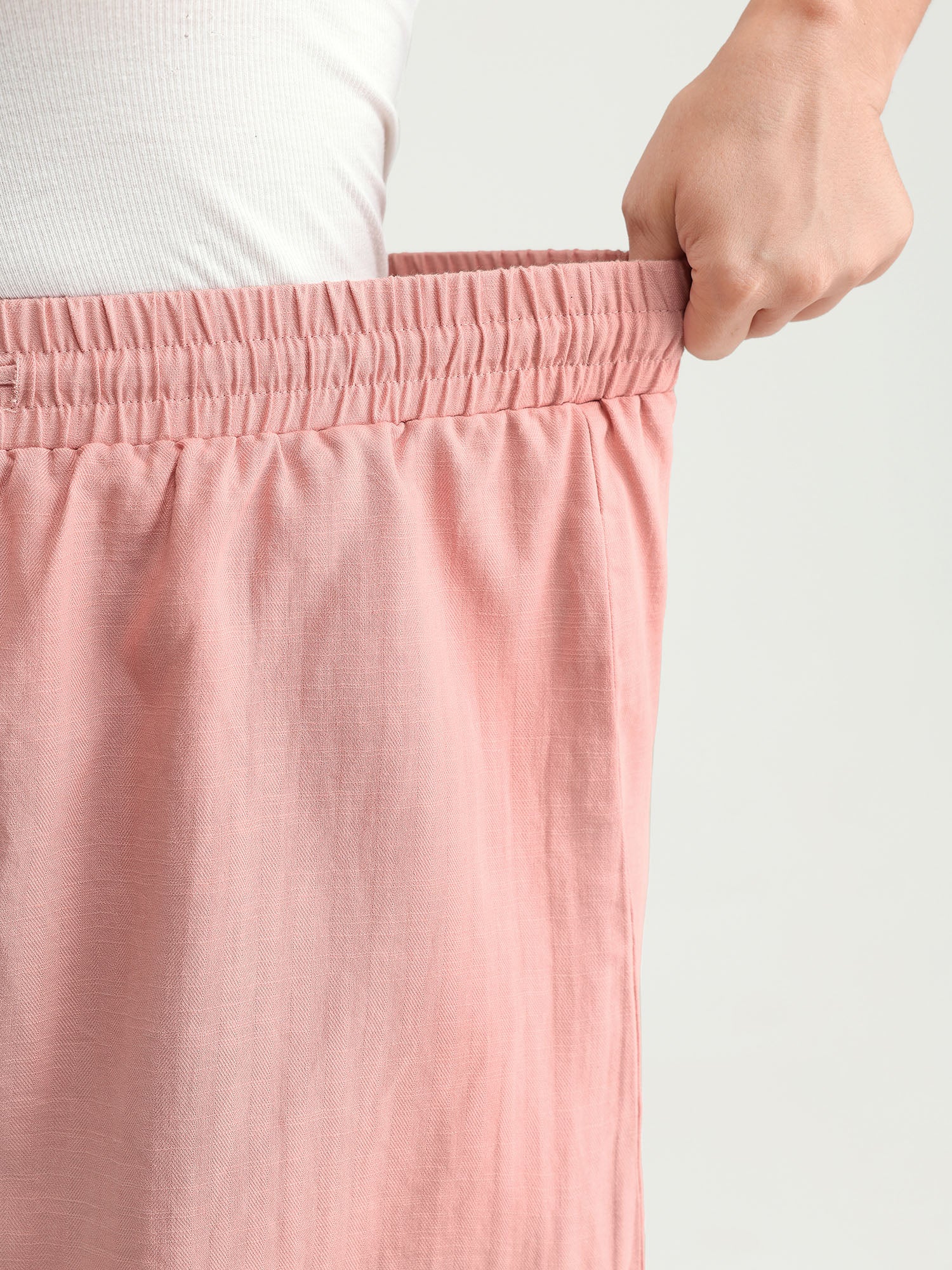 Cotton Drawstring Elastic Waist Pockets Shorts - Image 4