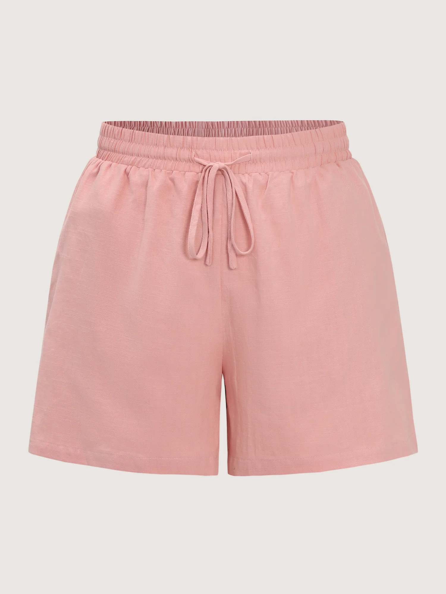 Cotton Drawstring Elastic Waist Pockets Shorts - Image 8