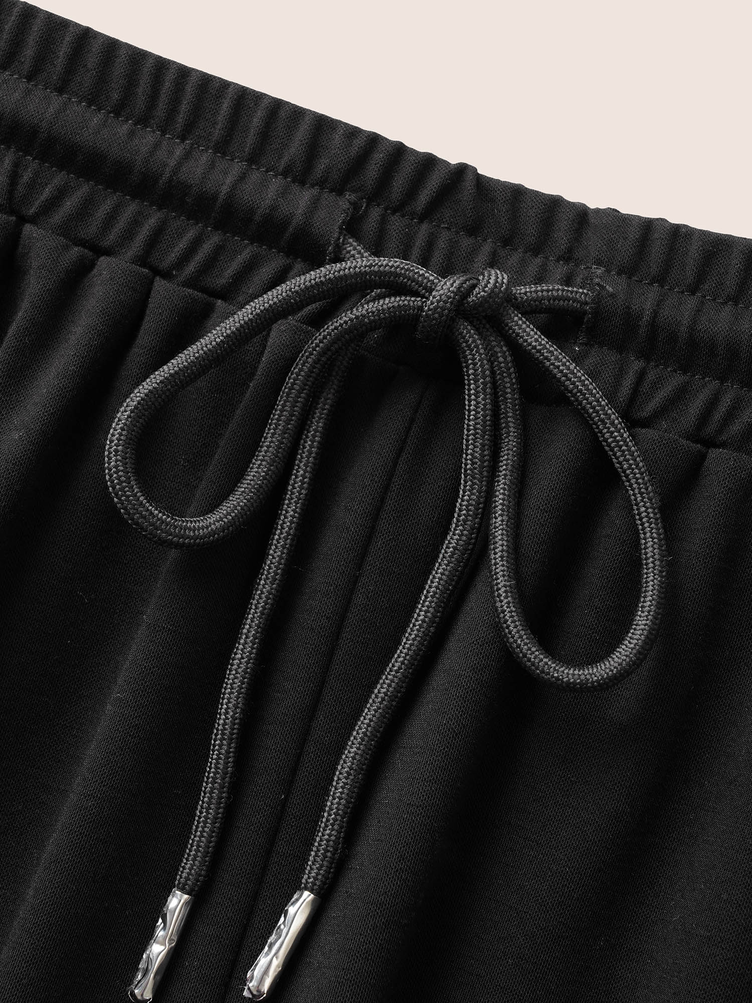 Plain Drawstring Waist Tapered Pants - Image 6