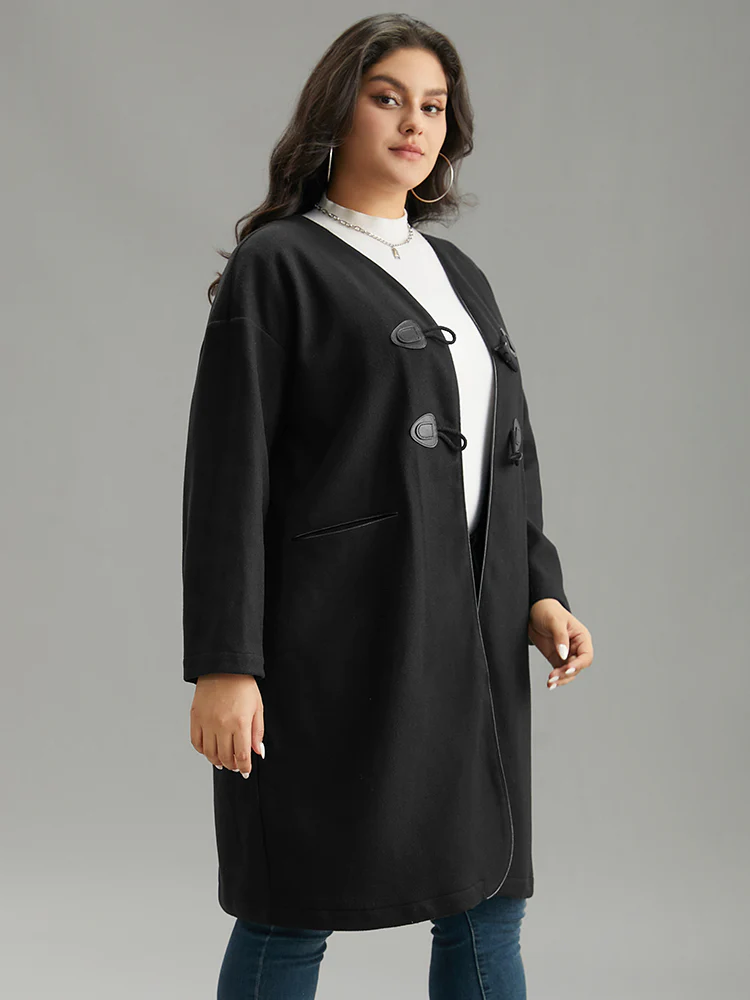 Plain Duffle Button Pocket Coat - Image 3
