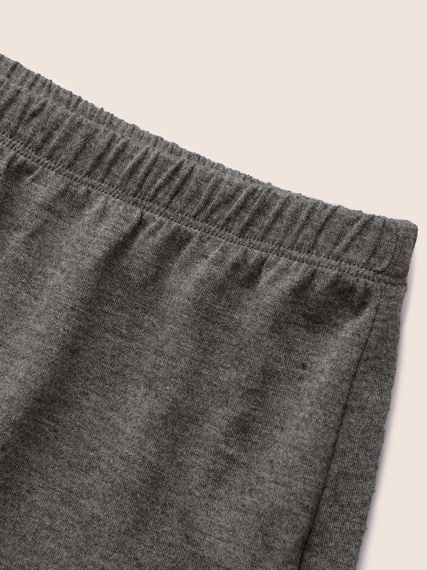 Plain Elastic Waist Pajama Bottoms - Image 5