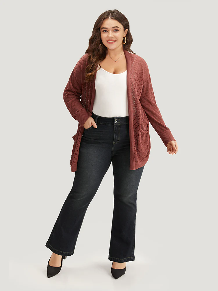 Plain Flare Leg Dark Wash Jeans - Image 2
