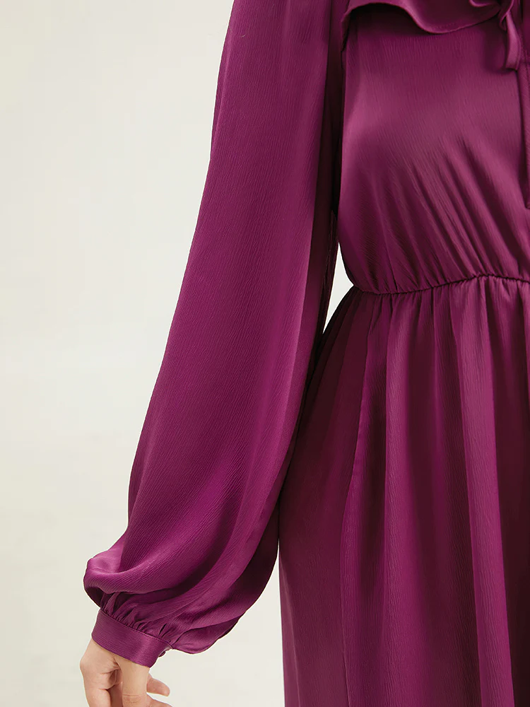 Plain Flutter Trim Ties Split Side Dress - Image 7