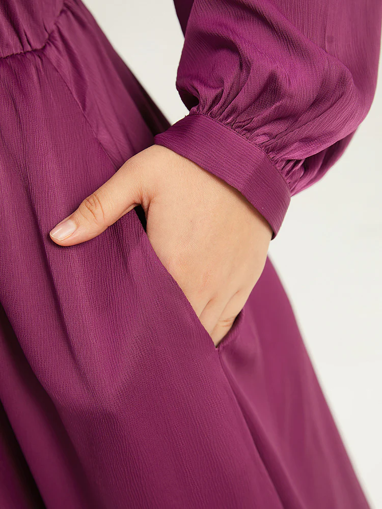 Plain Flutter Trim Ties Split Side Dress - Image 8