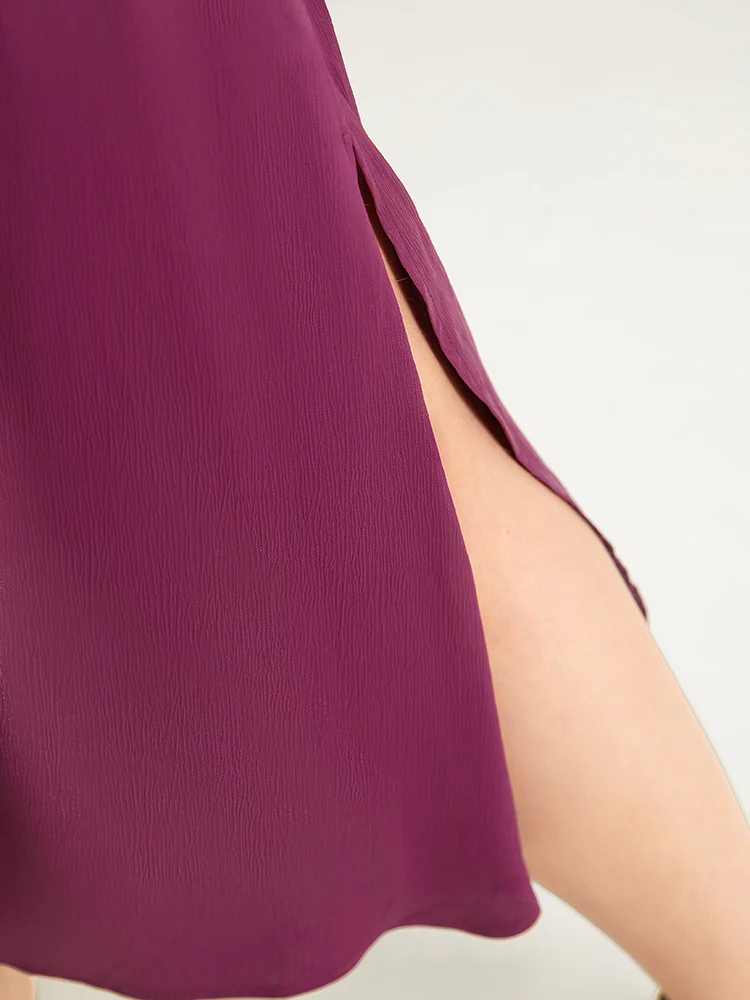 Plain Flutter Trim Ties Split Side Dress - Image 9
