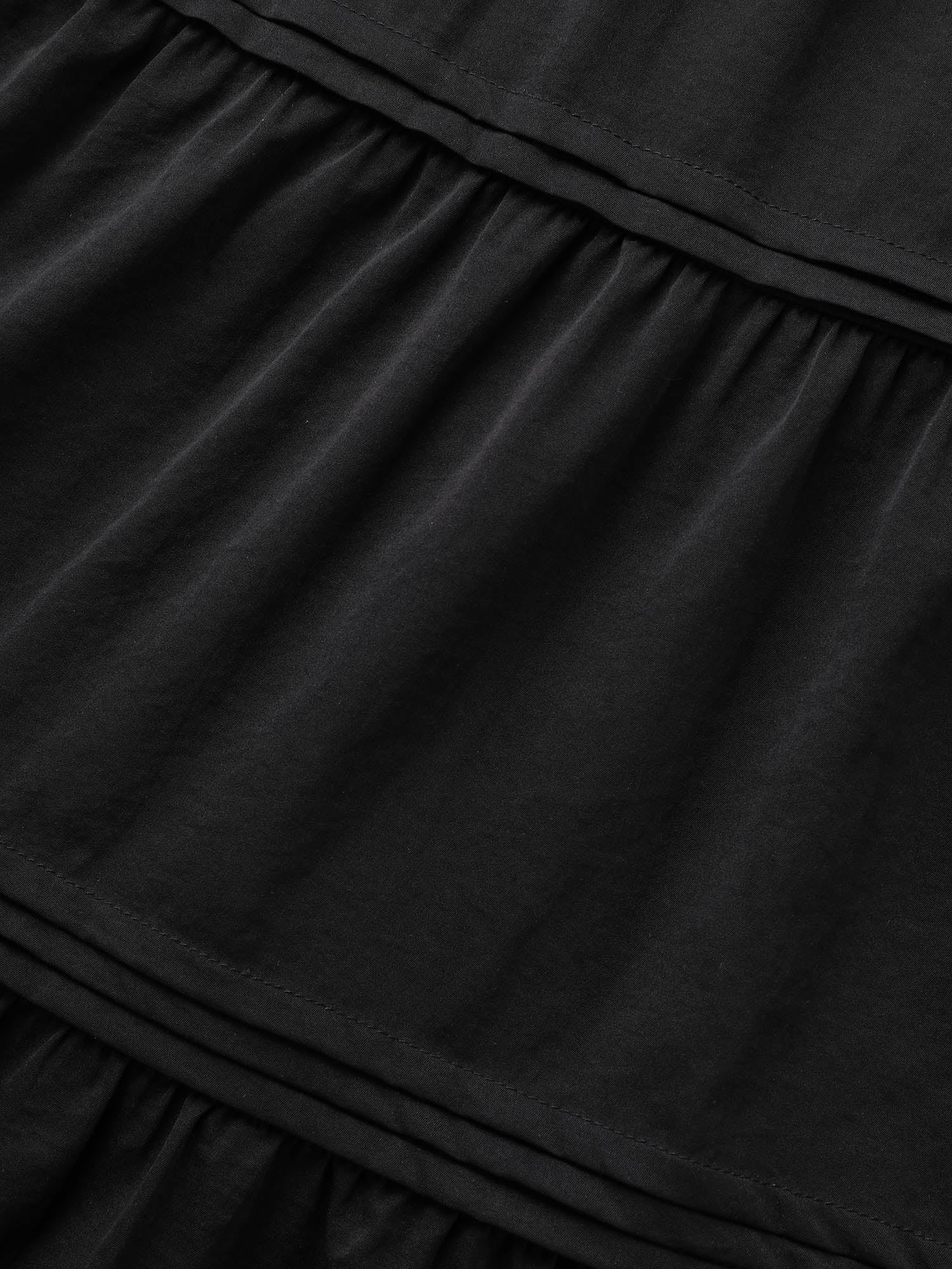 Plain Frill Trim Ruffle Layered Hem Dress - Image 5