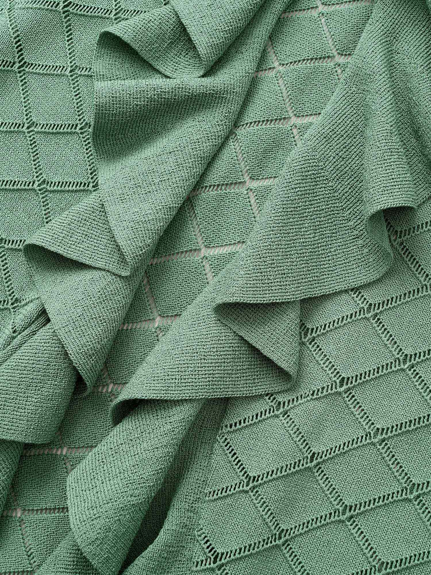 Plain Geometric Cut Out Ruffles Ties Cardigan - Image 7
