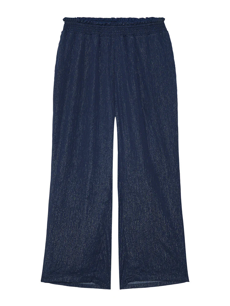 Plain Glitter Shirred Waist Pocket Pants - Image 9