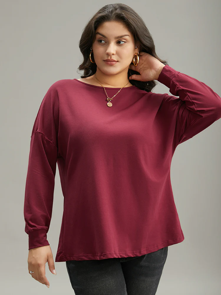 Plain Guipure Lace Crisscross Cut Out Sweatshirt - Image 3