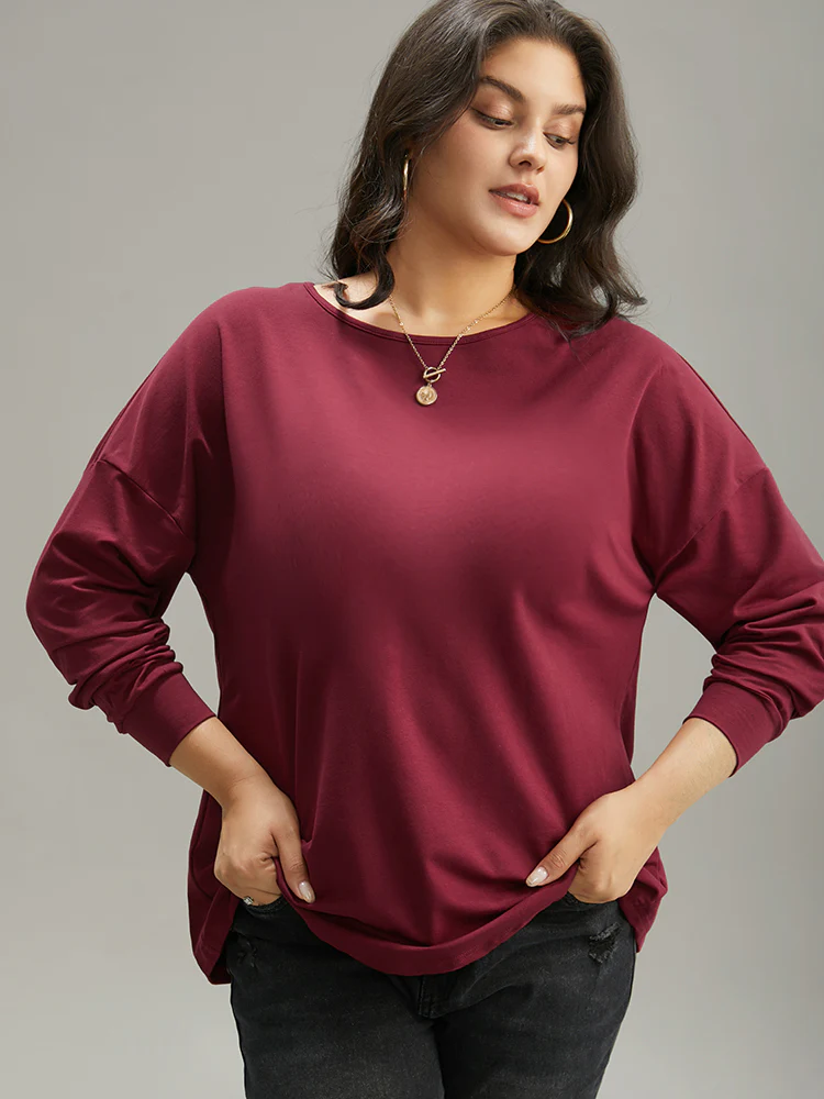 Plain Guipure Lace Crisscross Cut Out Sweatshirt - Image 4