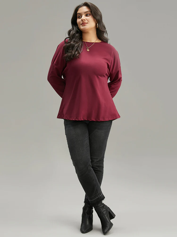 Plain Guipure Lace Crisscross Cut Out Sweatshirt - Image 5