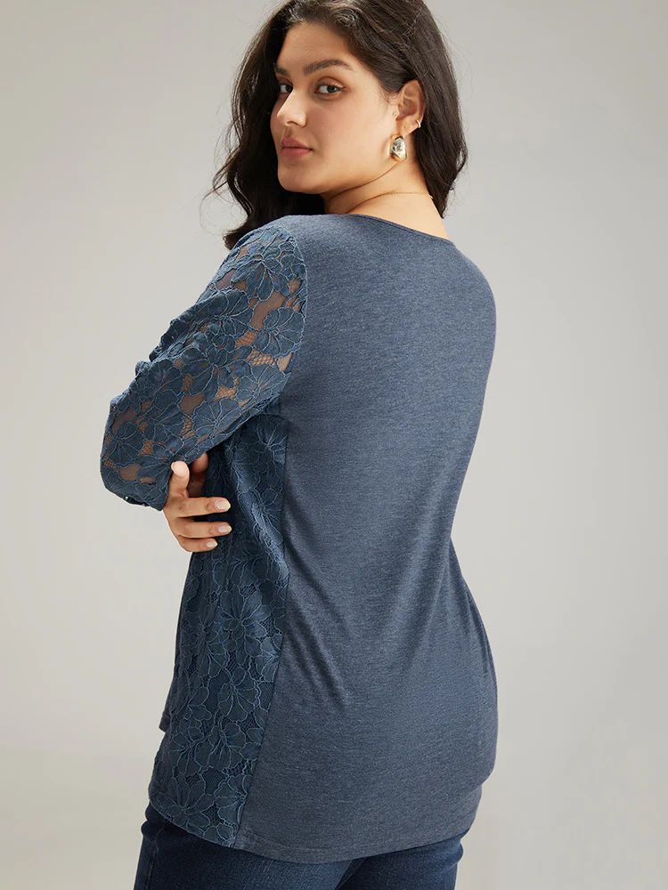 Plain Guipure Lace Tassel T-shirt - Image 3