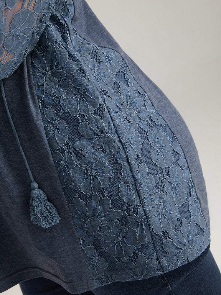 Plain Guipure Lace Tassel T-shirt - Image 7