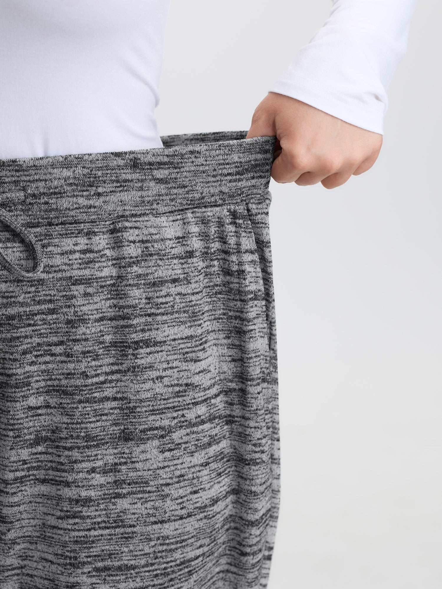 Plain Heather Drawstring Lounge Bottoms - Image 4