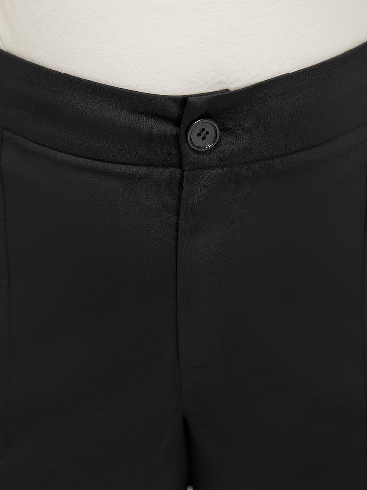 Plain High Waist Slant Pocket Shorts - Image 8